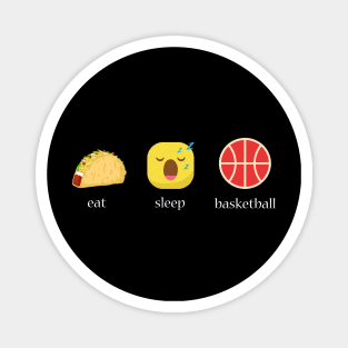 Eat sleep basketball repeat emoji emoticons graphic Magnet